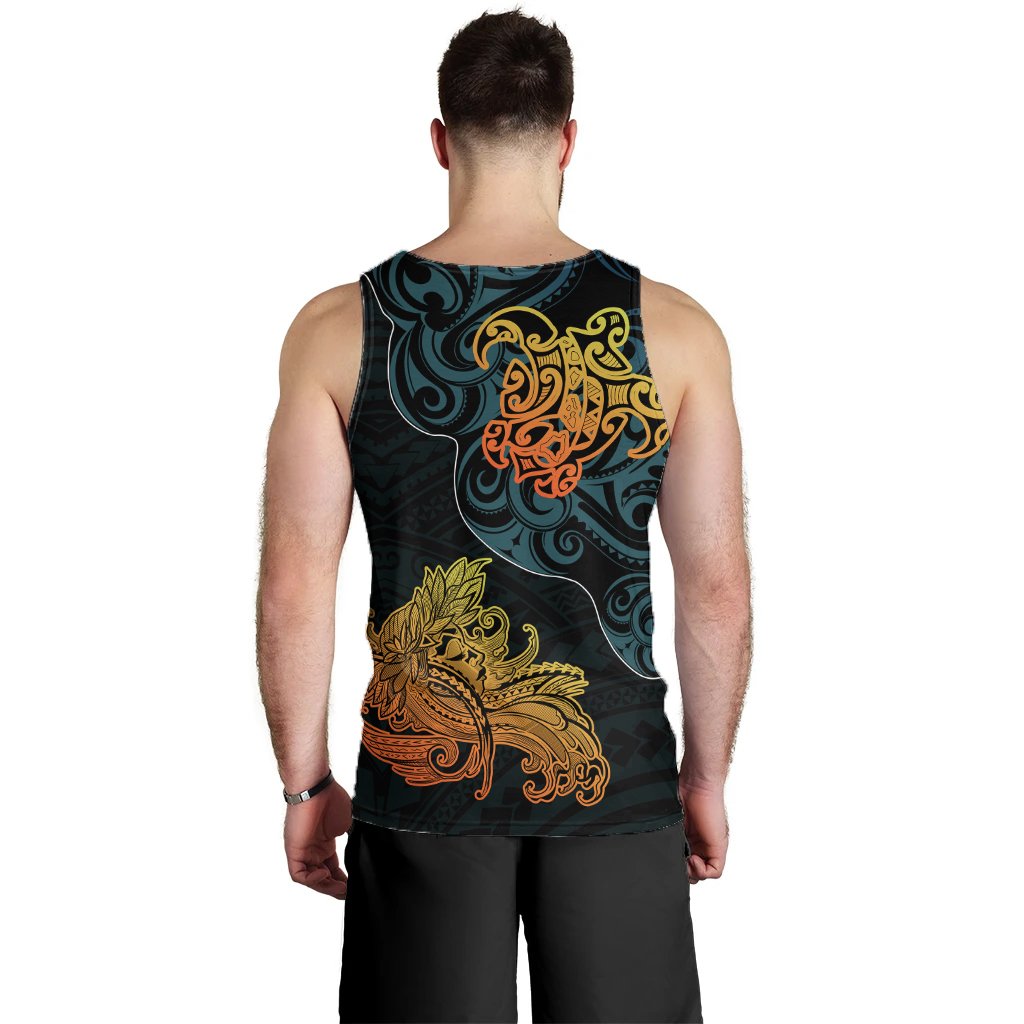 Hawaiian Polynesian Hula Girl And Turtle Men's Tank Top - The Wave Style - AH - Polynesian Pride