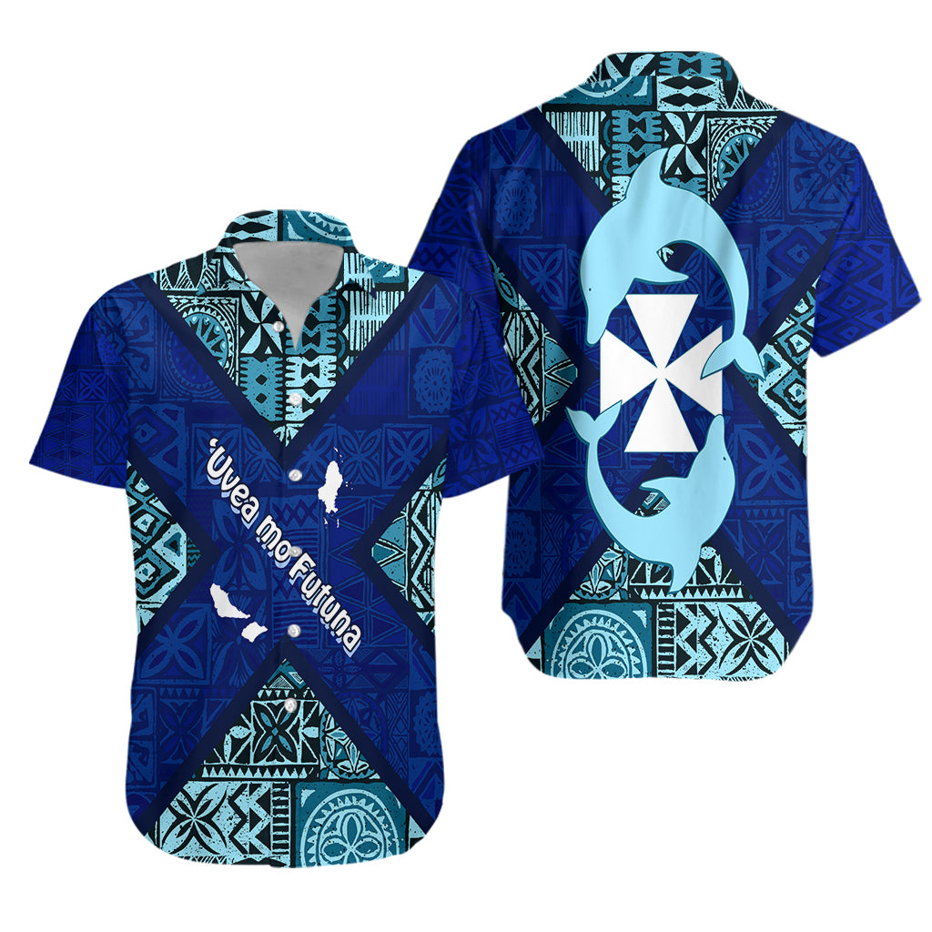 Uvea mo Futuna Dolphin Tapa Tribal Pattern Hawaiian Shirt LT7 Unisex Navy - Polynesian Pride