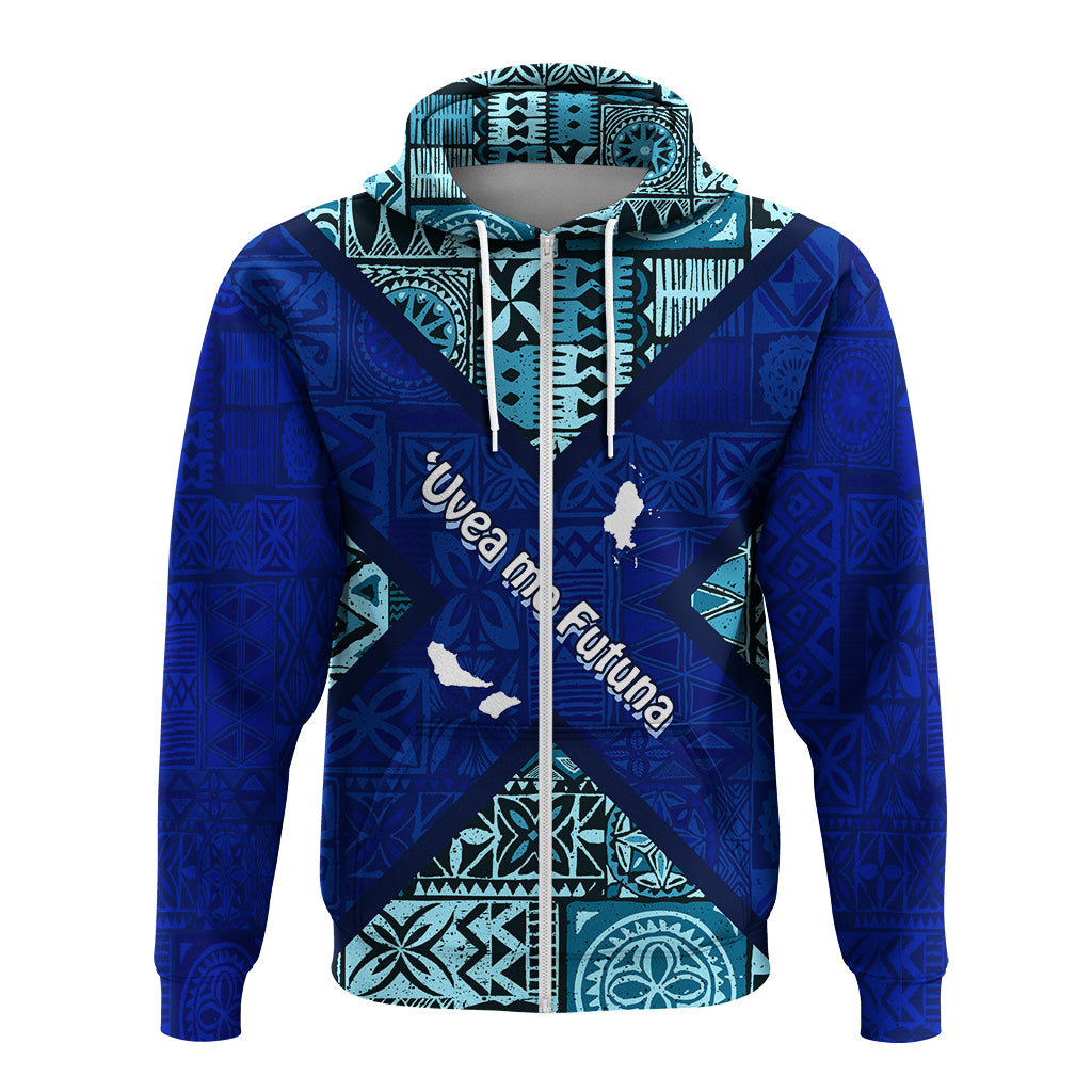 Uvea mo Futuna Dolphin Tapa Tribal Pattern Zip up Hoodie LT7 - Polynesian Pride