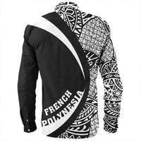 French Polynesia Long Sleeve Shirt Coat Of Arm Lauhala White Circle - Polynesian Pride