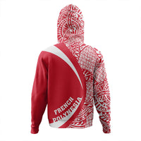French Polynesia Hoodie Coat of Arm Lauhala Circle Zip Hoodie Red - Polynesian Pride