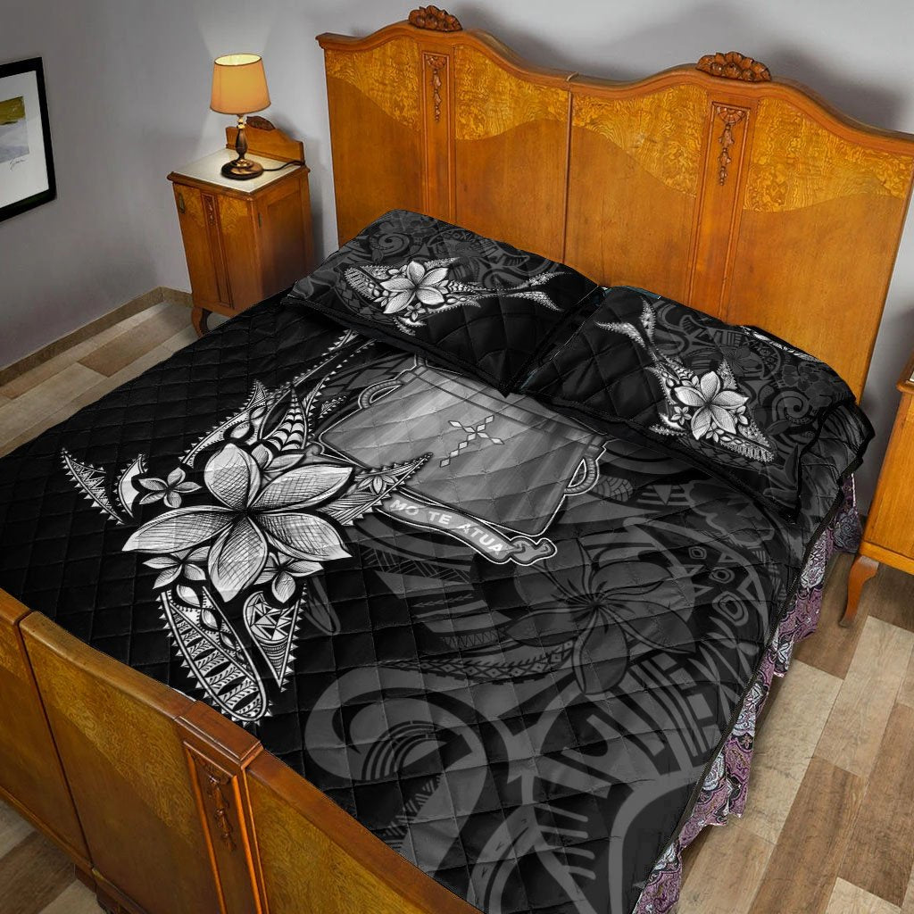 Tokelau Quilt Bed Set - Fish With Plumeria Flowers Style - Polynesian Pride