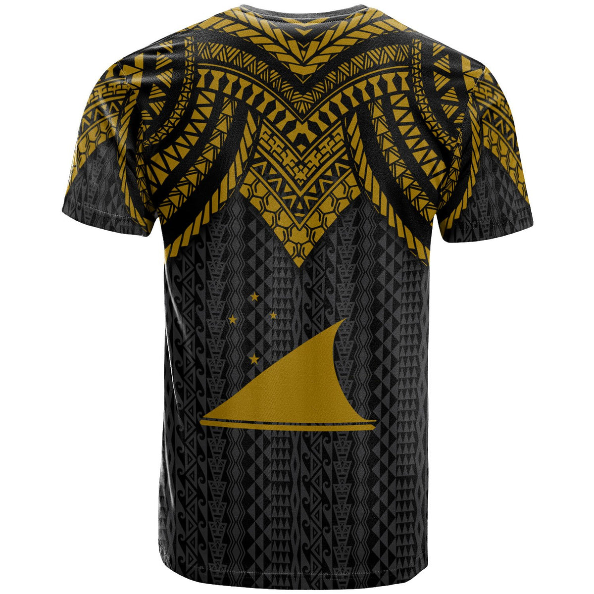 Tokelau T Shirt Polynesian Armor Style Gold - Polynesian Pride
