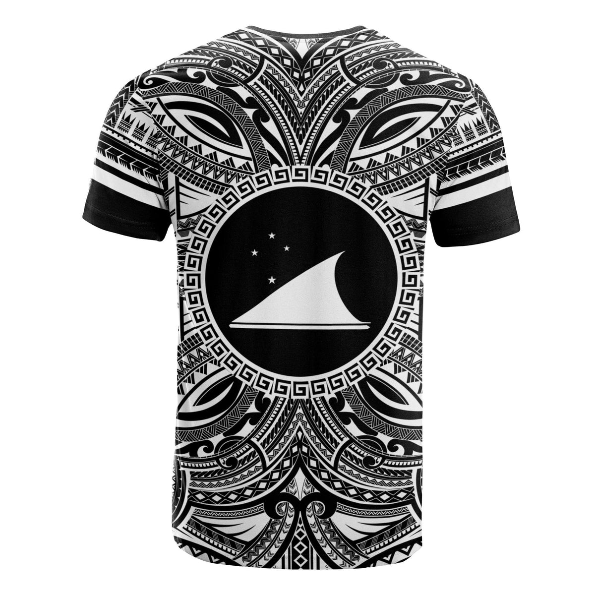 Tokelau T Shirt Tokelau Coat of Arms Polynesian White Black - Polynesian Pride