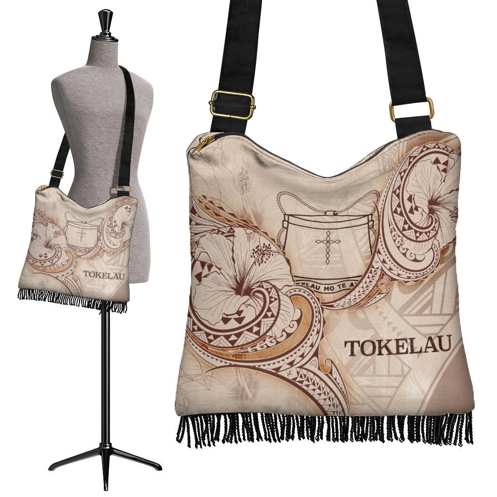 Tokelau Boho Handbag - Hibiscus Flowers Vintage Style - Polynesian Pride