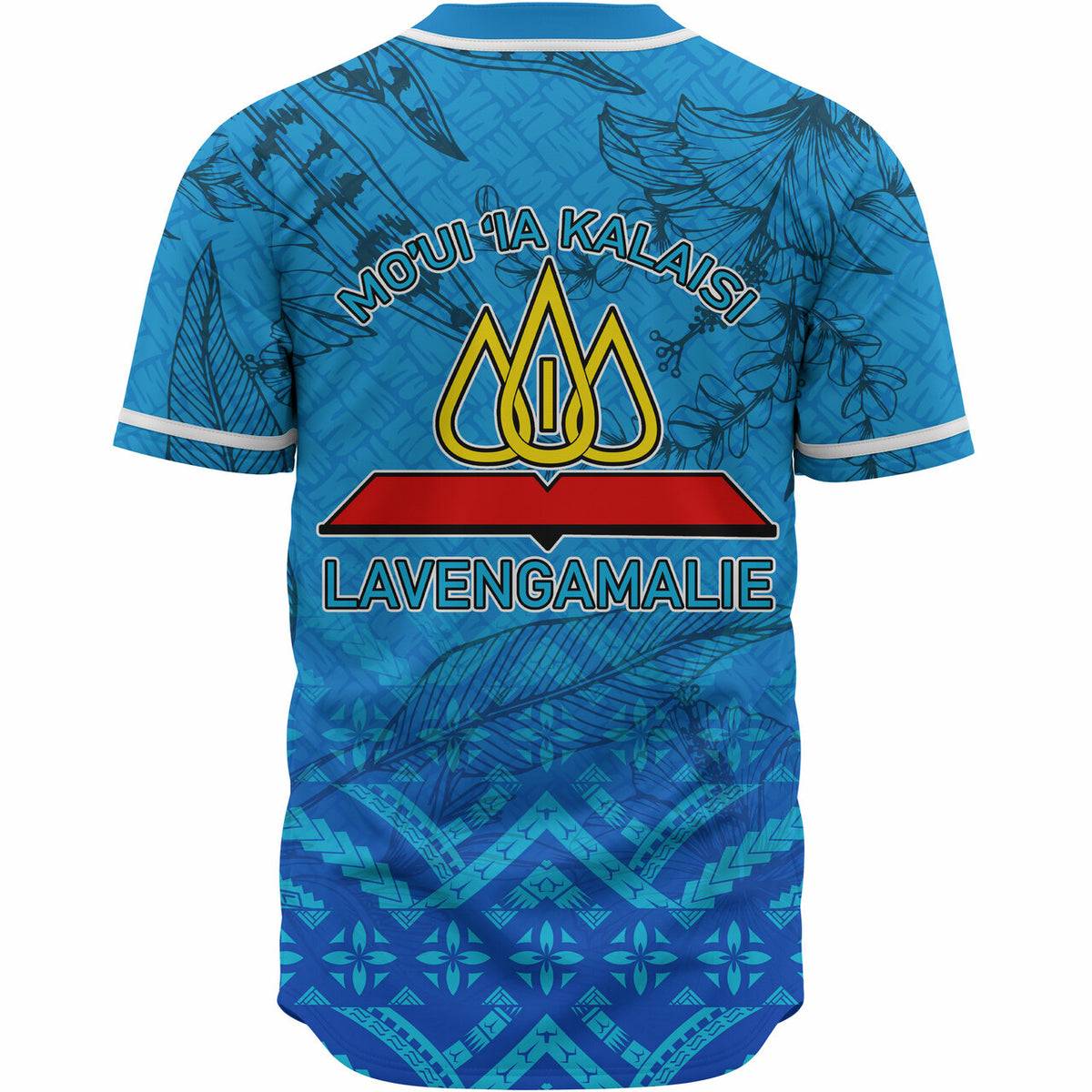 Tonga Custom Personalised Baseball Shirt - Lavengamalie College Logo With Tropical Flowers Baseball Shirt LT10 - Polynesian Pride