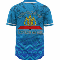 Tonga Custom Personalised Baseball Shirt - Lavengamalie College Logo With Tropical Flowers Baseball Shirt LT10 - Polynesian Pride