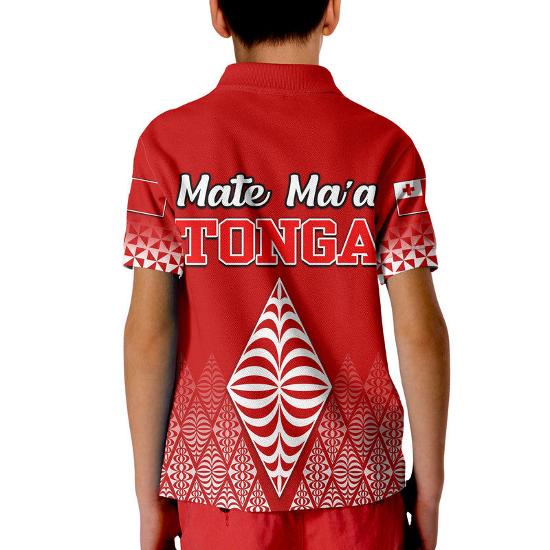 Mate Maa Tonga Rugby Polo Shirt - Tongan Kupesi Ngatu Style LT9 - Polynesian Pride