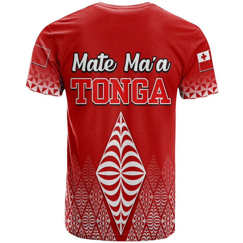 Mate Ma'a Tonga Rugby T-Shirt - Tongan Kupesi Ngatu Style LT9 - Polynesian Pride