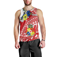 Tonga Men's Tank Top - Polynesian Pattern Red Color LT7 Red - Polynesian Pride
