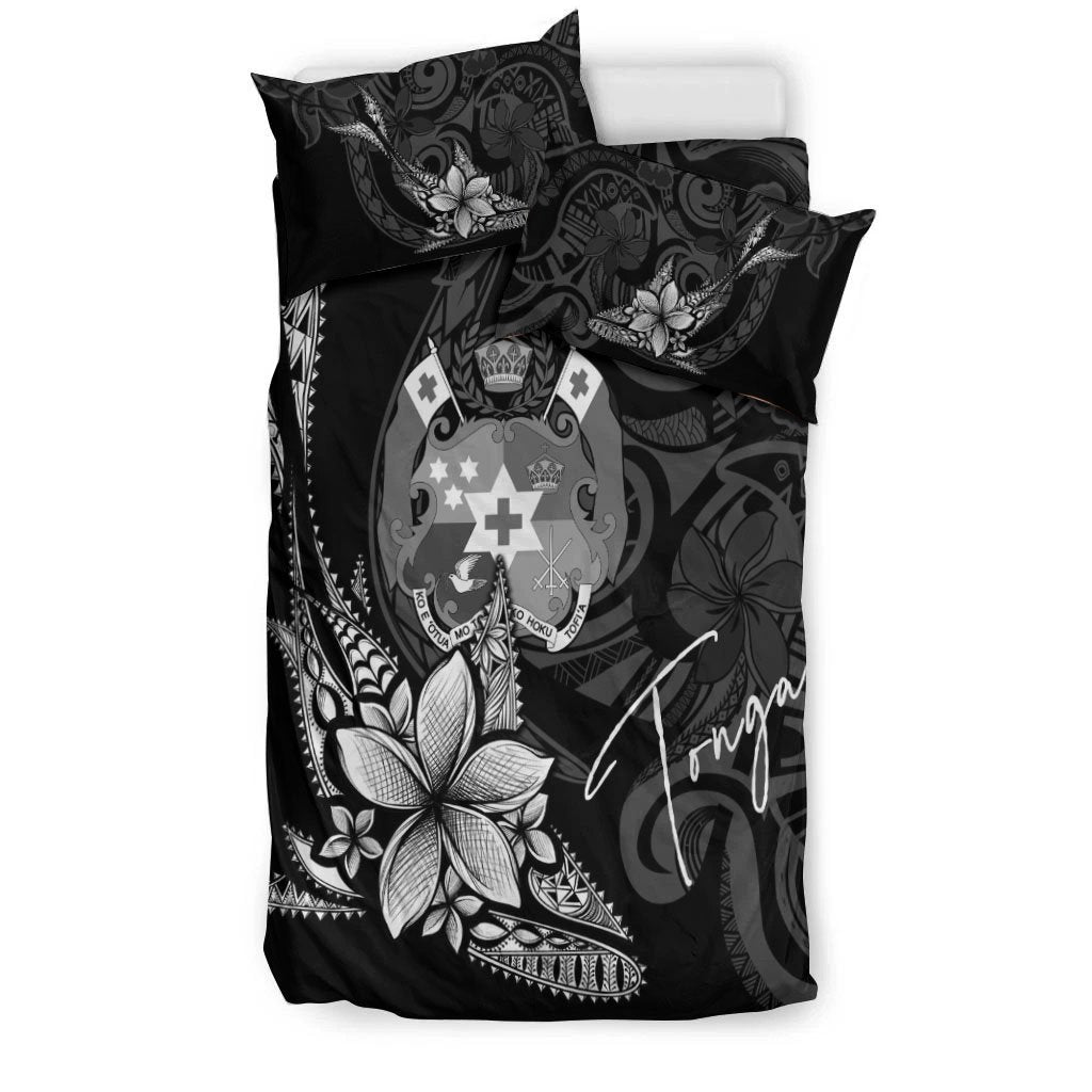 Tonga Bedding Set - Fish With Plumeria Flowers Style - Polynesian Pride