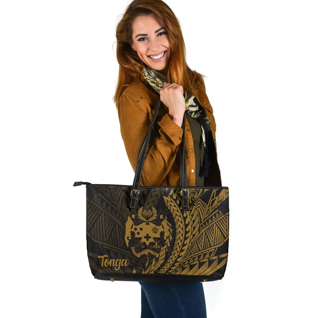 Tonga Leather Tote - Wings Style - Polynesian Pride