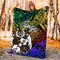 Tonga Premium Blanket - Rainbow Polynesian Pattern - Polynesian Pride