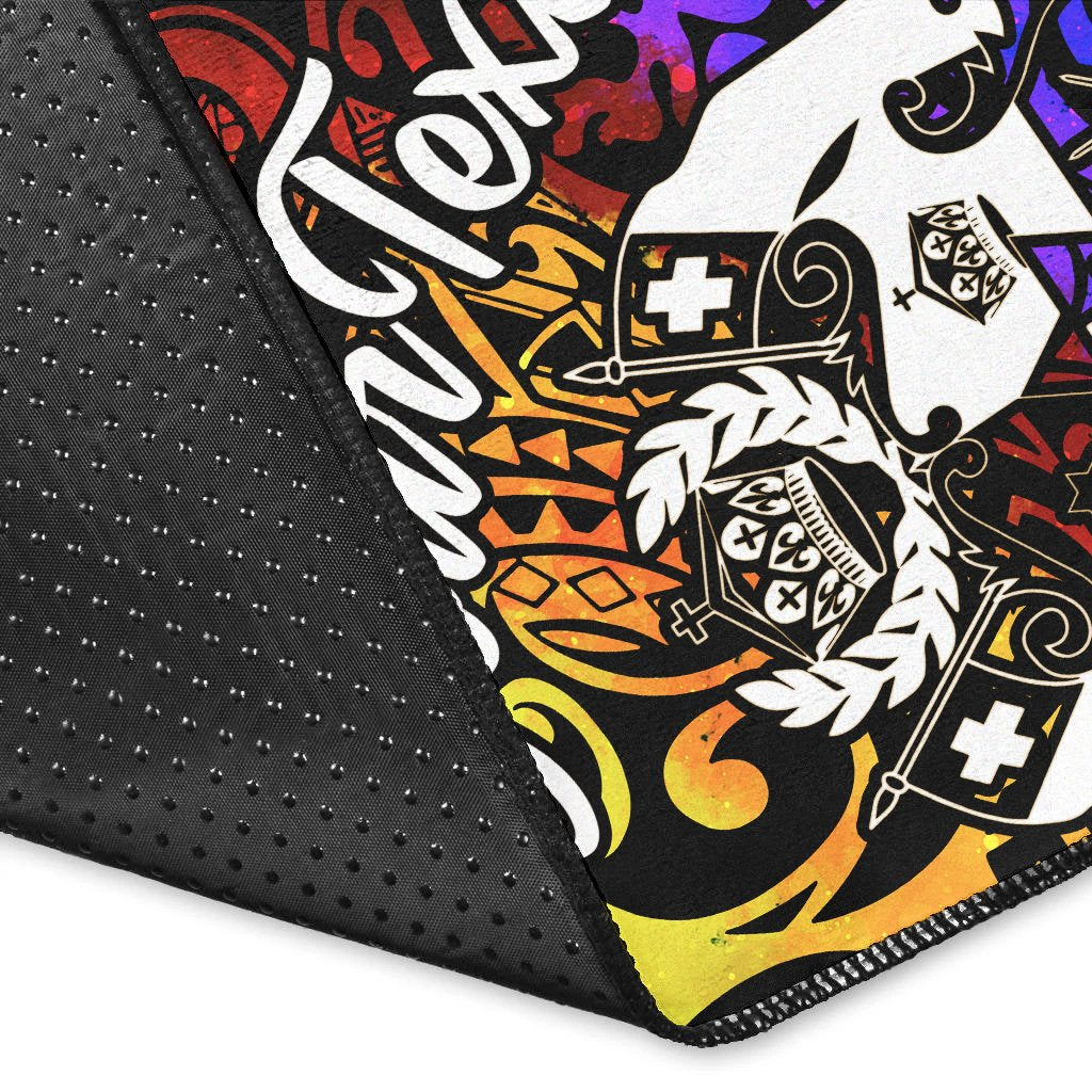 Tonga Custom Personalised Area Rug - Rainbow Polynesian Pattern - Polynesian Pride