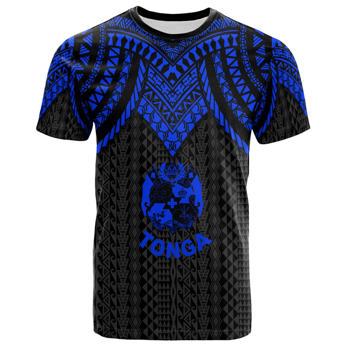 Tonga T Shirt Polynesian Armor Style Blue Unisex Blue - Polynesian Pride