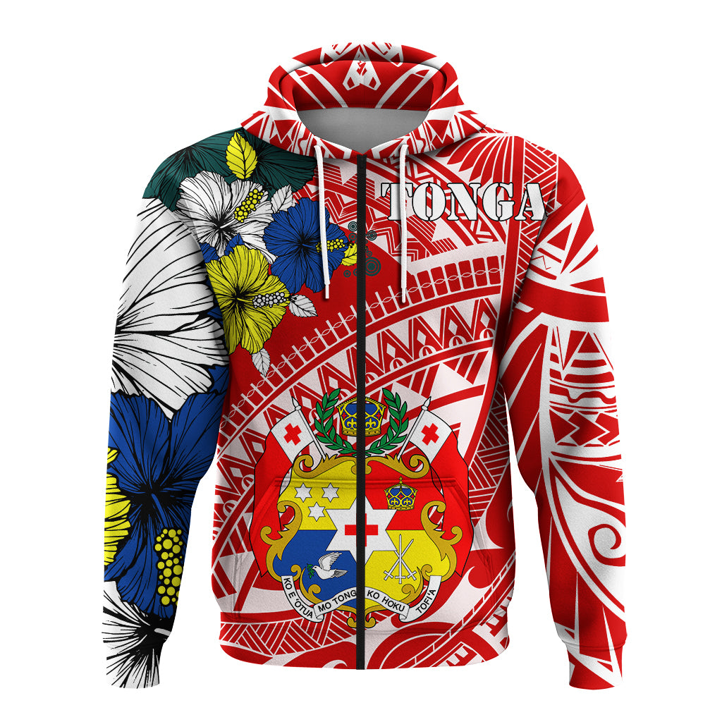Tonga Zip up Hoodie Polynesian Pattern Red Color LT7 Unisex Red - Polynesian Pride