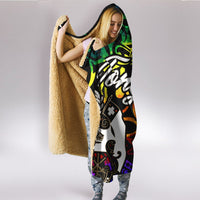 Tonga Hooded Blanket - Rainbow Polynesian Pattern - Polynesian Pride