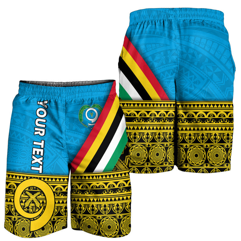 (Custom Personalised) Vanuatu Torba Province Day Men Short Torba Flag Color Style LT9 Yellow - Polynesian Pride
