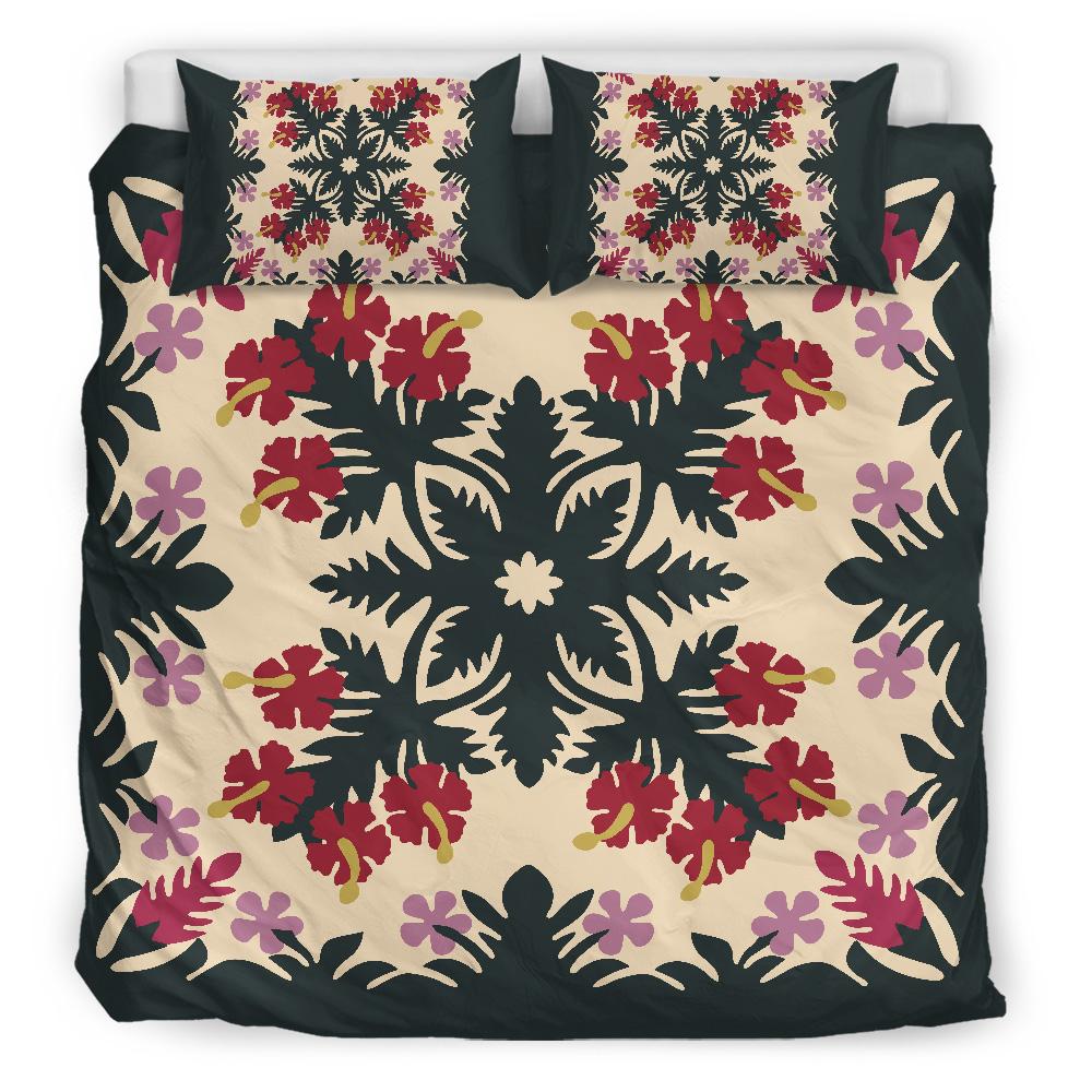 Hawaii Bedding Set - Ginger Hibiscus Plumeria Quilting Bedding Set - AH - Polynesian Pride
