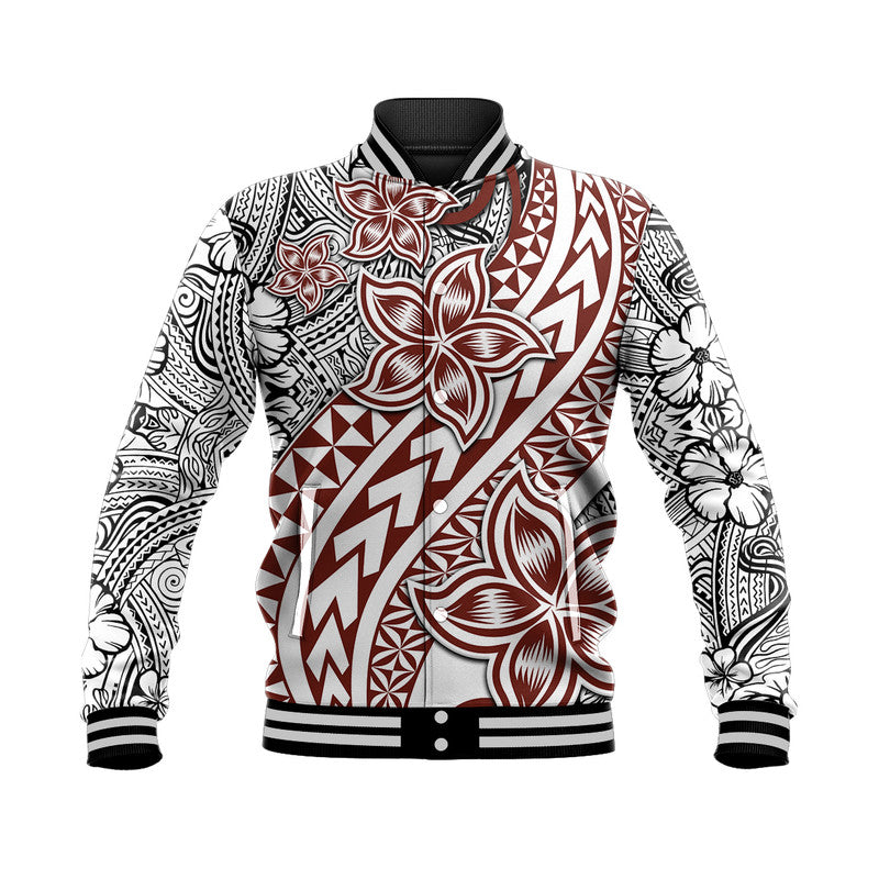 Traditional Polynesian Tribal Tattoo Retro Baseball Jacket LT9 Unisex White - Polynesian Pride