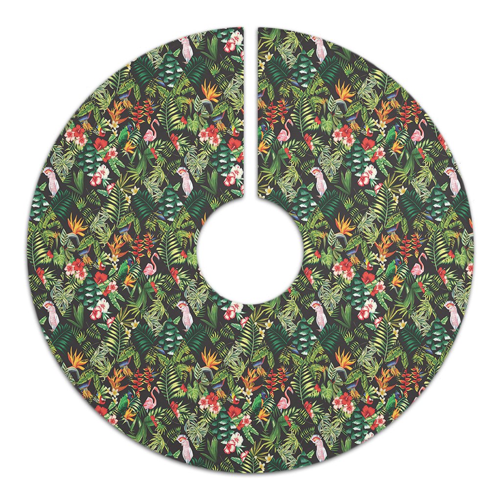 Tropical Flamingo Hibiscus Tree Skirt - Polynesian Pride