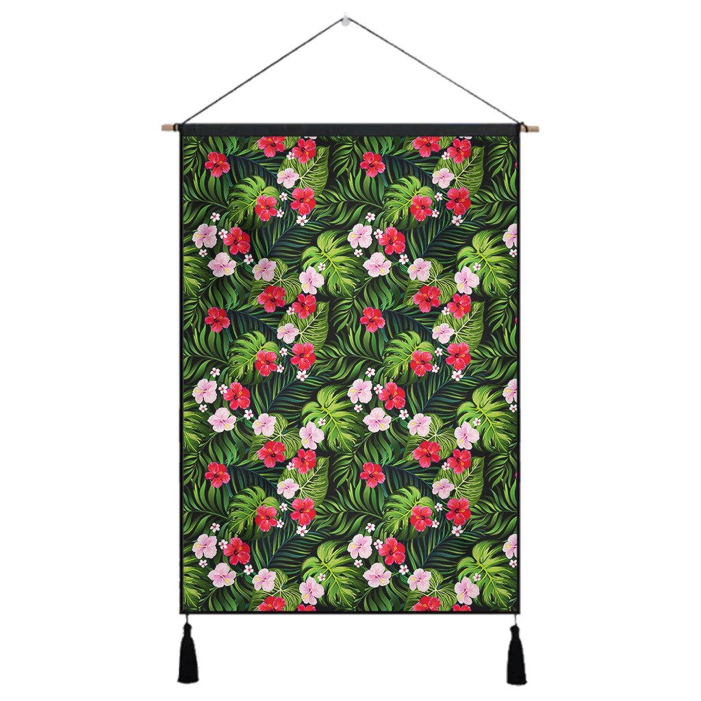 Tropical Flower Mix Hanging Poster - AH Hanging Poster 43 x 65 cm Cotton And Linen - Polynesian Pride