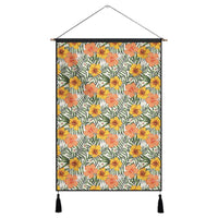Tropical Flowers Hibiscus Pink Yellow Hanging Poster - AH Hanging Poster 43 x 65 cm Cotton And Linen - Polynesian Pride