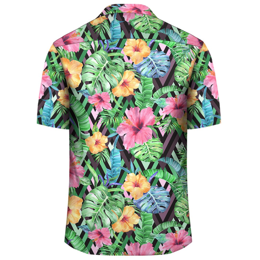 Tropical Hibiscus Banana Leafs Hawaiian Shirt - Polynesian Pride