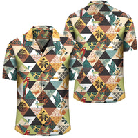 Tropical Jungle Parrots And Flamingos Pattern Hawaiian Shirt Unisex Black - Polynesian Pride