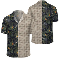 Tropical Leaves And Flowers In The Night Style Lauhala Moiety Hawaiian Shirt Unisex Art - Polynesian Pride
