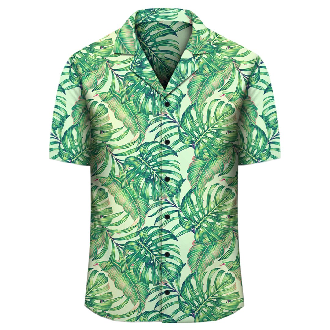 Tropical Leaves Jungle Monstera Leaf Hawaiian Shirt - Polynesian Pride