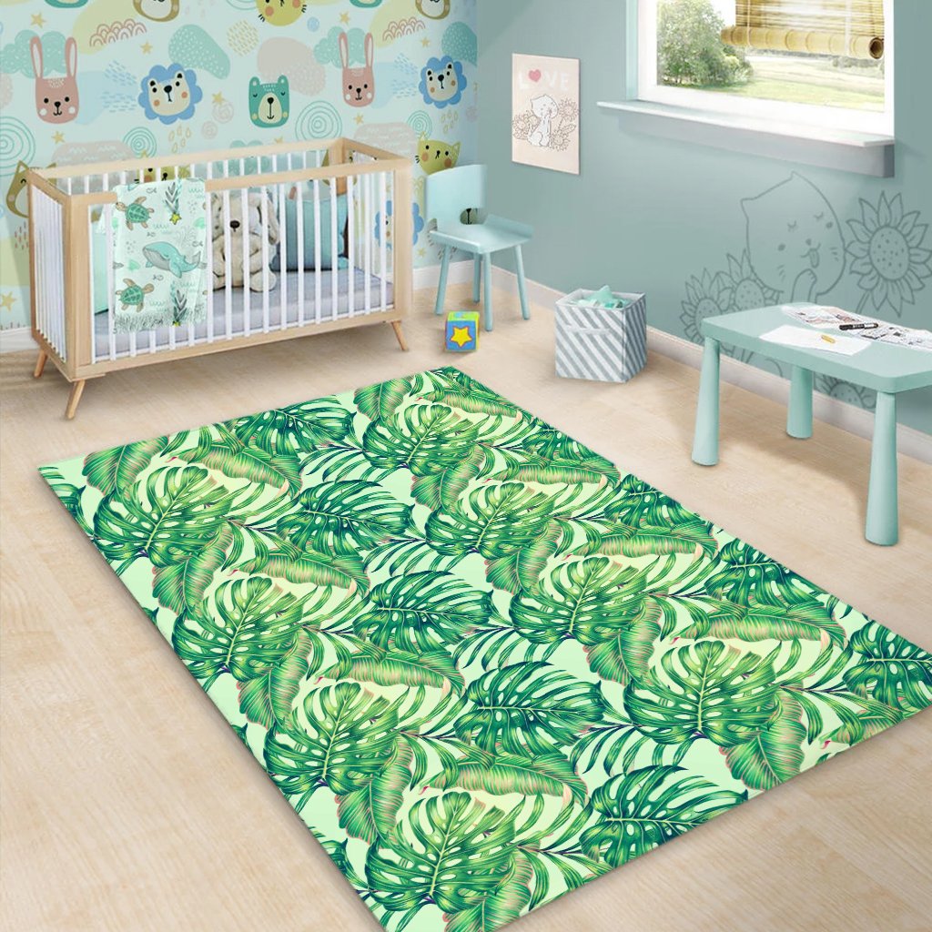 Tropical Leaves Jungle Monstera Leaf Area Rug - AH - Polynesian Pride