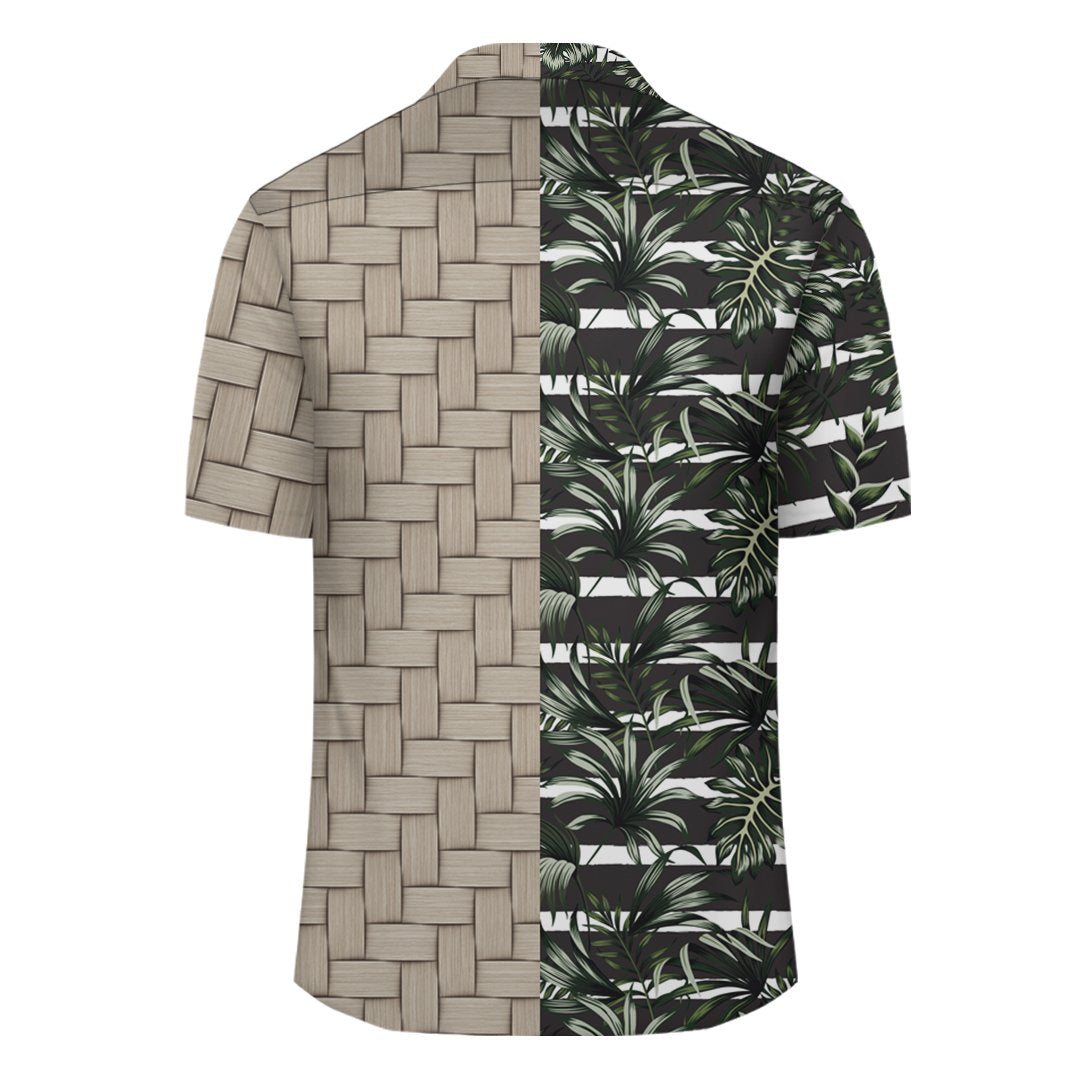 Tropical Line Patttern Lauhala Moiety Hawaiian Shirt - Polynesian Pride