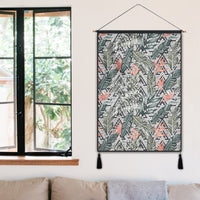 Tropical Palm Leaves And Flowers Hanging Poster - AH Hanging Poster 50 x 75 cm Cotton And Linen - Polynesian Pride