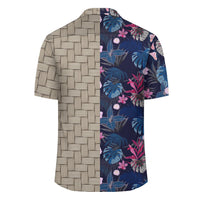 Tropical Palm Tree And Flower Lauhala Moiety Hawaiian Shirt - Polynesian Pride