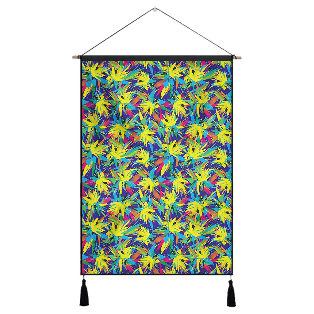 Tropical Pattern Mix Hanging Poster - AH Hanging Poster 43 x 65 cm Cotton And Linen - Polynesian Pride