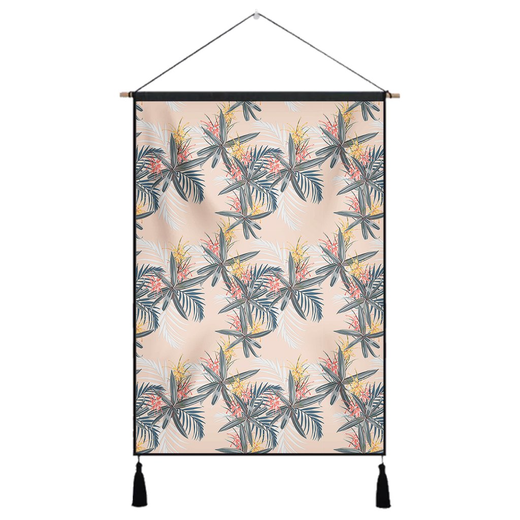 Tropical Pattern Pink Hanging Poster - AH Hanging Poster 43 x 65 cm Cotton And Linen - Polynesian Pride