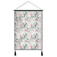 Tropical Pattern With Orchids Leaves And Gold Chains Hanging Poster - AH Hanging Poster 43 x 65 cm Cotton And Linen - Polynesian Pride