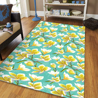Tropical Plumeria Blue Area Rug - AH - Polynesian Pride