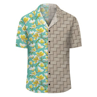 Tropical Plumeria Blue Lauhala Moiety Hawaiian Shirt - Polynesian Pride