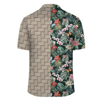Tropical Plumeria Pattern With Palm Leaves Lauhala Moiety Hawaiian Shirt - Polynesian Pride