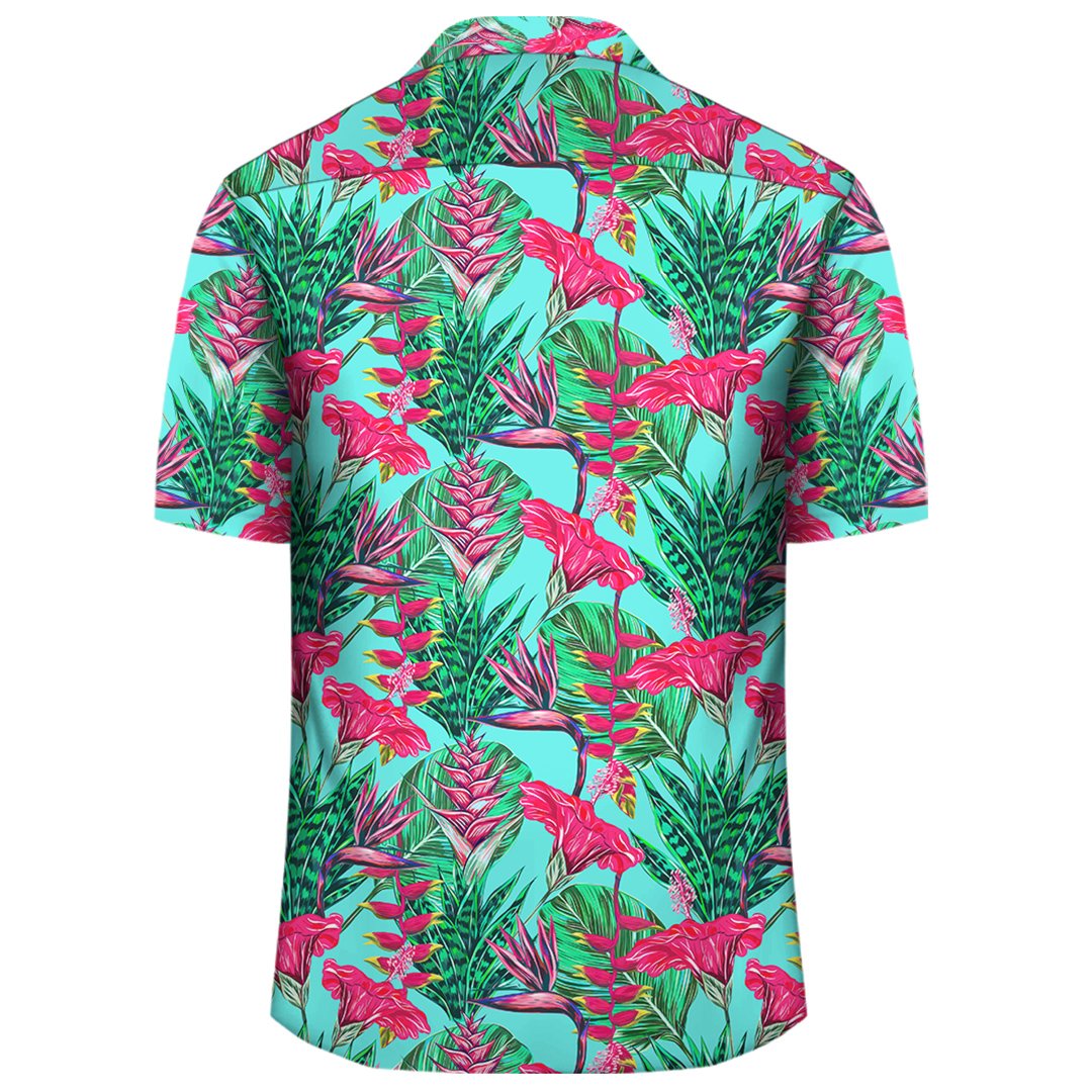 Tropical Strelitzia Blue Hawaiian Shirt - Polynesian Pride