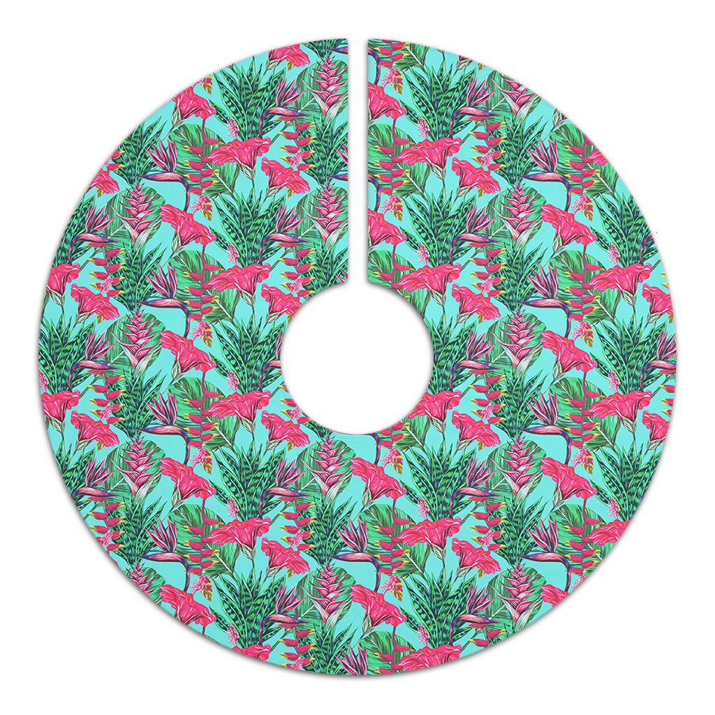 Tropical Strelitzia Blue Tree Skirt - Polynesian Pride