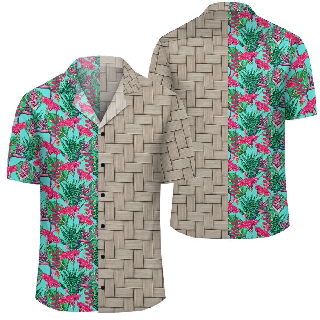 Tropical Strelitzia Blue Lauhala Moiety Hawaiian Shirt Unisex Art - Polynesian Pride