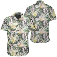Hawaiian Shirt - Tropical Jungle Parrots And Flamingos Shirt Unisex Black - Polynesian Pride