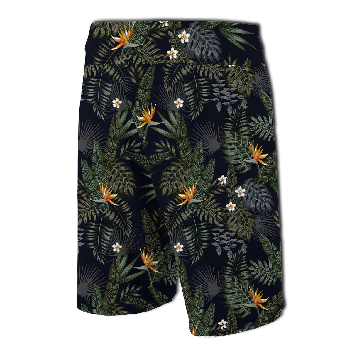 Tropical Leaves And Flowers In The Night Style Board Shorts - Polynesian Pride