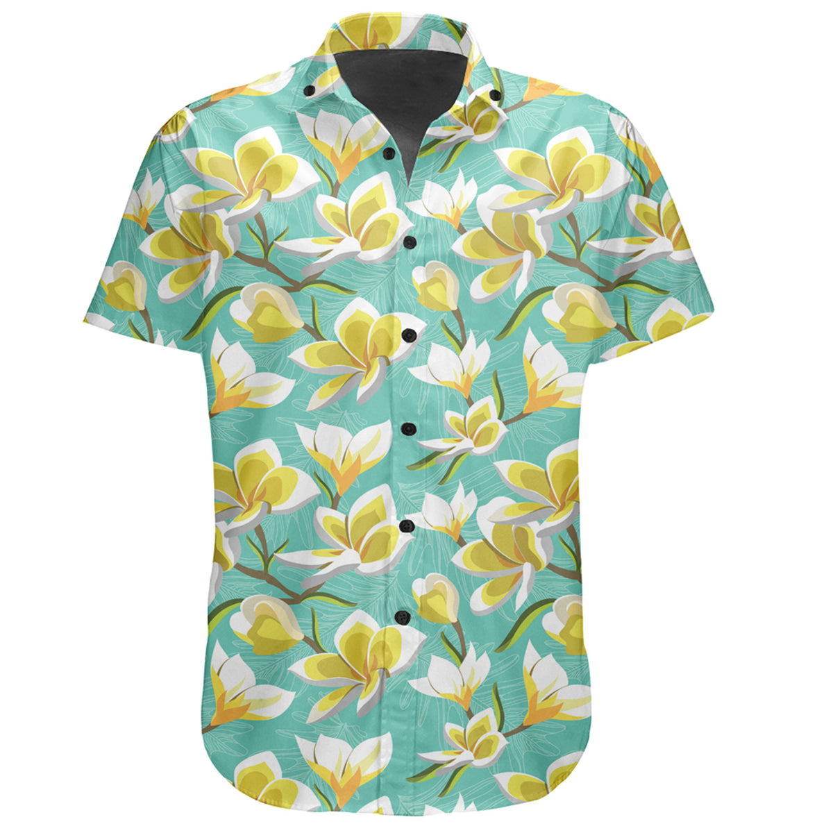 Hawaiian Shirt - Tropical Plumeria Blue Shirt - Polynesian Pride