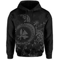 Kanaka Map Hoodie (Gray) Turtle Style - Polynesian Pride
