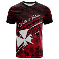 Wallis et Futuna Custom T Shirt Tapa Hibiscus Vibes LT7 Red - Polynesian Pride