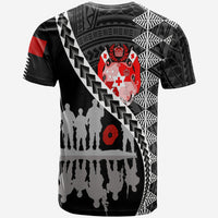 Tonga Anzac Day Black & White T Shirt Lest We Forget LT7 - Polynesian Pride